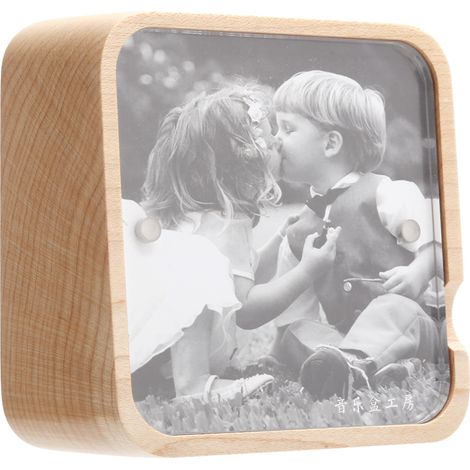 Musikalischer Bilderrahmen aus Holz mit Schwerkraftsensor, dekorative Spieluhr für Zuhause, Weihnachtsgeschenk (1/5)