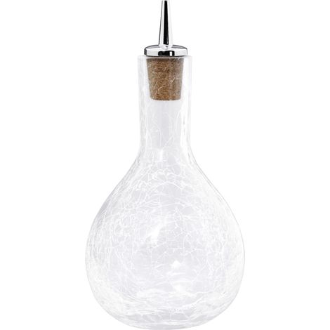 Dash-Bottle, Bitterflasche - Craquelé Glas mit verchromten Ausgiesser