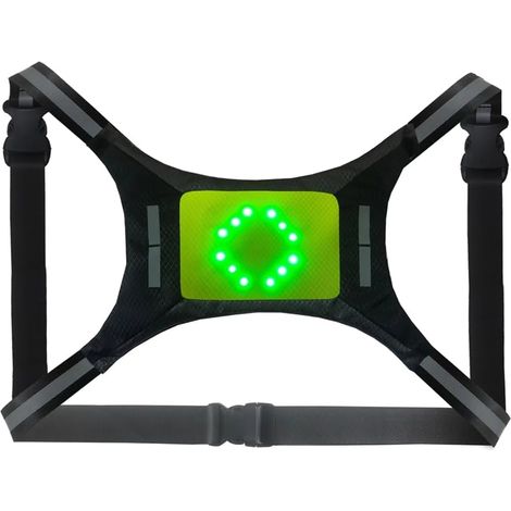 Gilet Réfléchissant LED Rechargeable par USB avec Feu de Signalisation à Distance pour Le Cyclisme et la Course