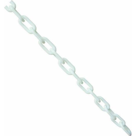 Chaîne en plastique blanc 15 mm x 6 mm avec revêtement décoratif pour clôture de jardin, avertissement, espace de stationnement, couleurs assorties (1/5)
