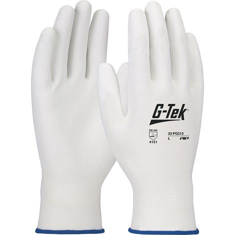 Gants tricot enduit polyuréthane blanc T10
