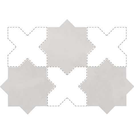 Carrelage sol / mur forme étoile 16,8x16,8 cm KASBAH STAR SMOKE (vendu par boite de 0,50m2) (1/5)