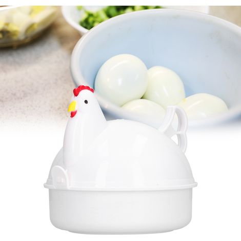 Eierkocher in Hühnerform für 4 Eier, hitzebeständig, mikrowellengeeignet, für den Hausgebrauch. (1/5)
