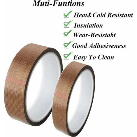 Nastro isolante sigillante in teflon adesivo PTFE ad alta temperatura LaBlanc per macchine sottovuoto (0,25 mm x 19 mm x 10 m) (1/4)