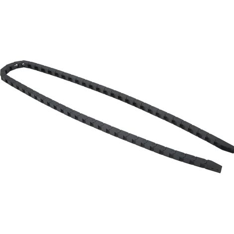 Chaîne porte-câbles en plastique noir 7 mm x 7 mm, longueur 1 m, pour usinage CNC, avec connecteur d'extrémité. (1/5)