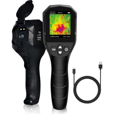 Caméra Thermique Infrarouge, Imageur Inspection Thermique - Super IR Résolution 240×240, Température -20°C à 550°C, Rafraîchissement 25 Hz, Détection Ponts Thermiques, Diagnostic CLIM Fuites (1/5)