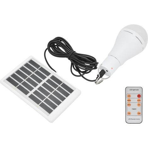 7-W-LED-Solarlampe mit 5 Helligkeitsstufen, reguliertem, positivem Weißlicht, integrierte Smart-Glühbirne für Garten und Camping (1/5)
