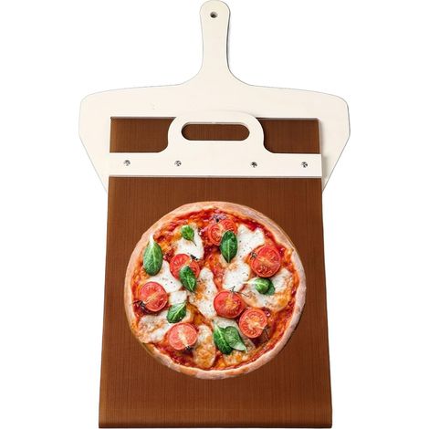 Pelle à Pizza Coulissante, Planche de Transfert de Pizza, Transfert de Collations, Spatule à Pizza avec Poignée Amovible pour Fours (1/5)