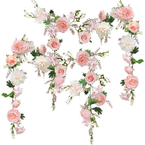 2er Set Pfingstrosen Girlande 180cm, Künstliche Blumen Girlande für Hochzeit, Deko (1/5)