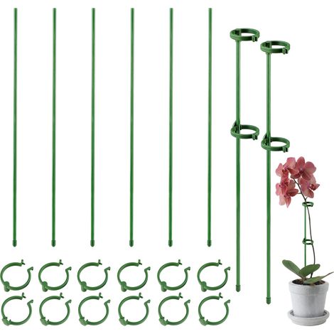 Tuteur pour Plantes Support à Branche [fibre de verre et clip ajustable] 3 Tailles (30/45/60 cm) Vert - 6 Pièces ManoMano (1/5)