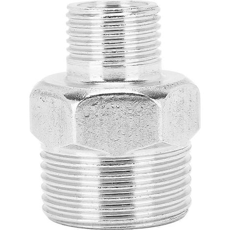 Raccord adaptateur fileté mâle G1/2 vers mâle 1 pouce, connecteur de tuyauterie en laiton, accessoire de jonction pour plomberie, réduction filetage standard. (1/5)