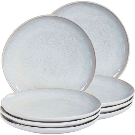 Set of 8 Side Plates SESAME Stoneware Light Grey (1/5)