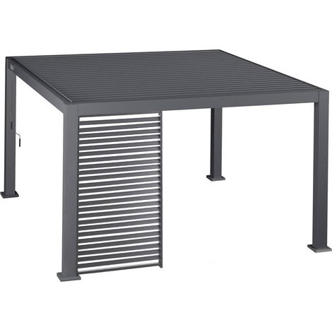 Jalousie für bioklimatische Pergola Evora - 1 3 Seite - 1,2 x 2,3 m Graphit - Hespéride