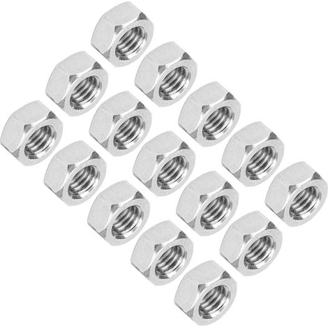 100 écrous hexagonaux, acier inoxydable 304, filetage profond, fixations, fournitures industrielles, M8 (1/5)