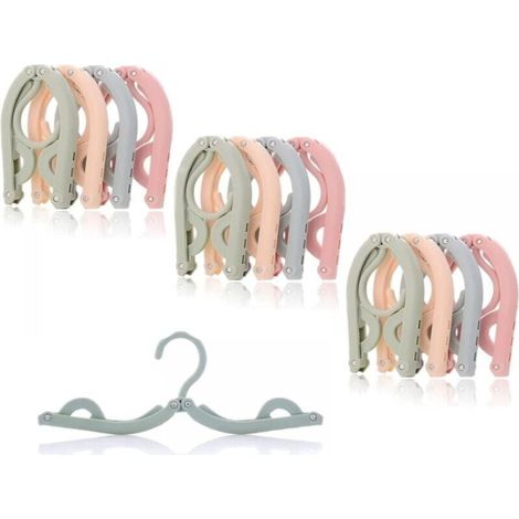 (12 pièces)Cintres Pliables Portable, Cintre Gain de Place Multi Cintre Magique Rangement, Cintres Plastique Ceintre Enfant, Peut être Utilisé pour l'extérieur, Le Camping, antidérapant Durable (1/5)
