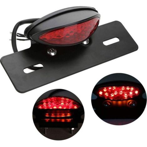 Moto LED ROUGE Feux Arrière de Feu Stop D'immatriculation Lampe Universel Modifié Rétro (1/5)