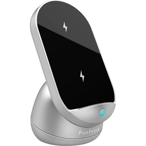 Neuer kabelloser 15-W-Schnellladeadapter für Smartphones, vertikal, tragbar, mit automatischer Ladeerkennung – Silber (1/4)