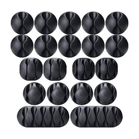 20 Pieces Cable Clips Cable Holder, Multipurpose Cable Management Cable Organizer Set for Desk, Power Cable, USB Charging Cable, Chargers, Audio Cable (1/5)