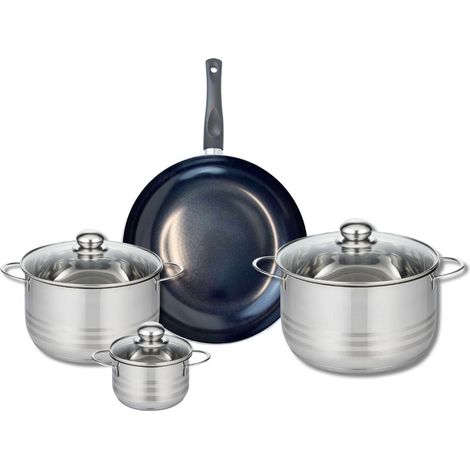 Ensemble de 1 Poêle de cuisson 28 cm et 3 faitouts 12, 20 et 24 cm Elo Prima Brillant (1/5)