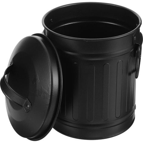 Müllbehälter aus Eisen in Schwarz Wiederverwendbarer