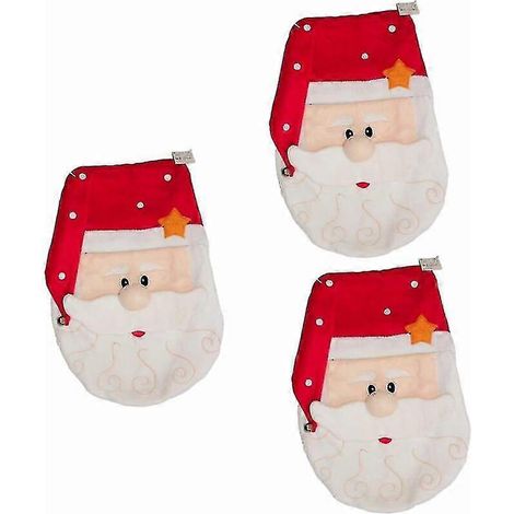 3 piezas Alfombras rojas Decoraciones rojas Ribete de suelo Navidad Inodoro Funda de inodoro navideña Funda de asiento de inodoro Decoraciones navideñas Asiento de inodoro navideño (1/5)