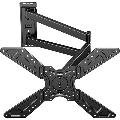 Support Mural TV à Longue Portée 838 mm pour Écrans Plats/Incurvés 32-75 Pouces Jusqu'à 50KG, Support TV Mural Orientable Inclinable Rotation 360°, Mouvement Complet, Max VESA 600x400mm (1/5)