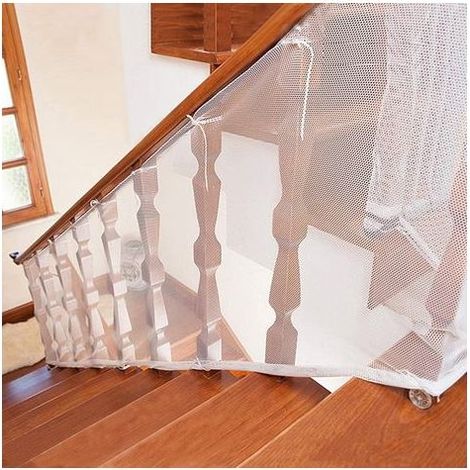 Filet de Protection Enfant - Résistant Barriere de Securite Escalier, filet Protection Balcon Robuste Réglable Clôture D'escalier Filet de Protection en Maille pour d'enfants et Jouet (2M x 0.9M) (1/5)