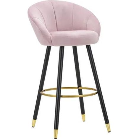 Barhocker Mauro Ferretti Prague Samt rosa 104 cm