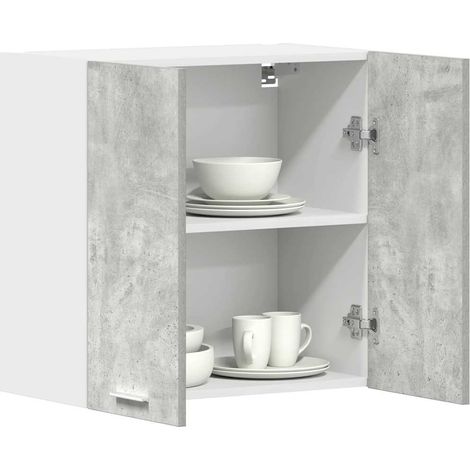 Vidaxl – Armoire murale cuisine gris béton 60x31x60 cm – Bois composite résistant à l'humidité – Rangement optimisé pour ustensiles – Entretien facile