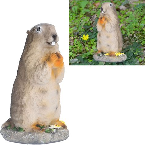 Ornement Animal [Statue de Marmotte en Résine] Design Unique Artisanat Durable Déco Bonsai Salon Jardin (1/5)