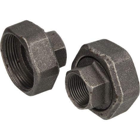 Le Sanitaire – Raccord radiateur pour circulateur chauffage 1'' FF x écrou 1 1/2'' – Fonte malléable – Lot de 2 pièces – Usage professionnel