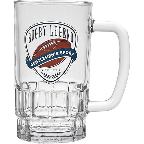 Chope à bière en verre Rugby (1/4)
