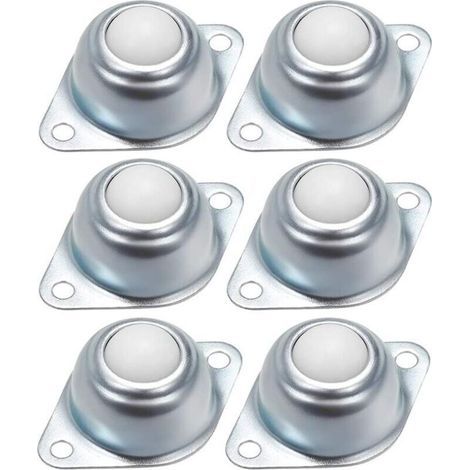 Roulette à billes en fer galvanisé – Boules en nylon – Charge max 15 kg – Lot de 6 roulettes – Pivote à 360° pour systèmes de transmission (1/5)