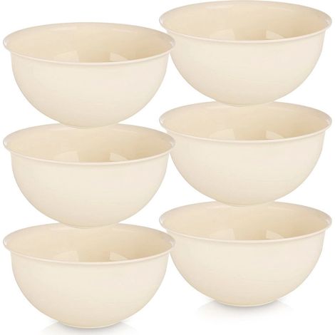 Plastic Bowls Set, Cream, 13 cm, 500 ml, 6 Pcs (1/5)