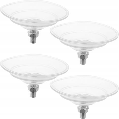 Quattro ventose filettate in PVC, adatte per vetro e piastrelle.