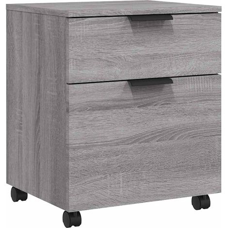 vidaXL Schedario con Ruote Grigio Sonoma 45x38x54 cm Legno
