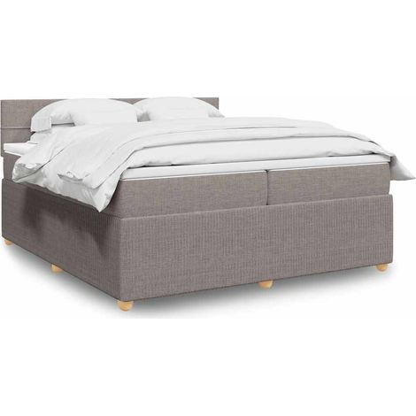 Boxspringbett mit Matratze Taupe 200x200 cm Stoff (1/5)