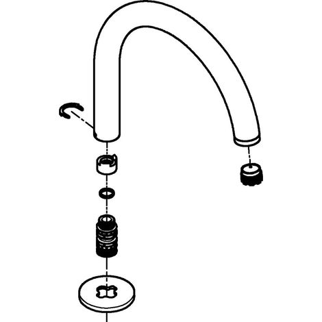 Grohe Auslauf mit Rosette, Strahlregler, Supersteel, 101281DC00