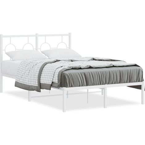 Maison Exclusive - Cadre de lit métal sans matelas et tête de lit blanc 120x190 cm