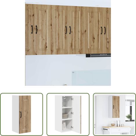 Küchenregal Holz - Küchenschrank mit Speicher Kalmar Artisan-Eiche 30 x 31 x 80 cm (1/5)