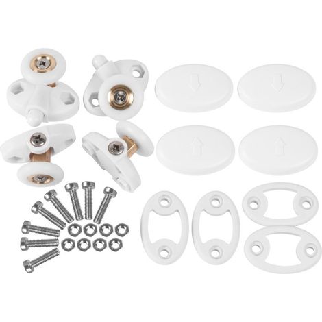 Leda – Roulettes hautes et basses pour cabines et parois de douche – Fixation de porte – Gamme Jazz – Vendu par 1 (1/2)