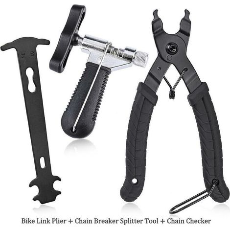 Lien De Vélo Pince+Outil Dérive Chaîne+Chain Checker Chain Wear Indicator Tool Opener Closer Remover Pince Outil Dérive Chaîne Ensemble d'outils de vélo Lot de 3 (1/5)
