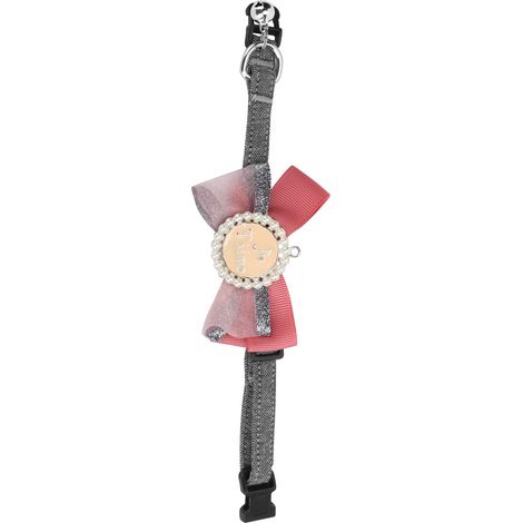 Nœud papillon pour chien, collier, cravate, nœud papillon en tissu, accessoire de toilettage ajustable avec clochette, rouge, taille M (1/5)