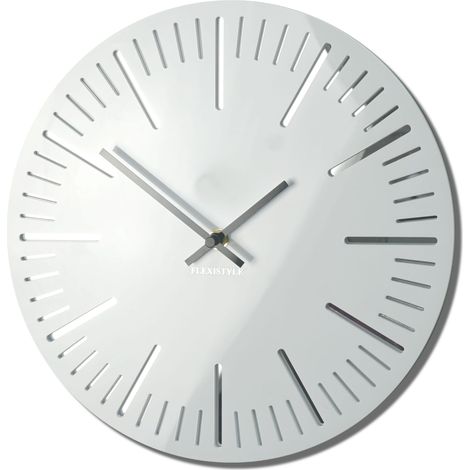 Reloj de pared TRIM blanco brillante de 30 cm (1/4)