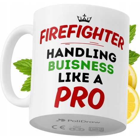 Mug humoristique pour pompier, avec un texte amusant et un design graphique original. Idéal pour les anniversaires, les fêtes et les occasions spéciales. Mug premium pour la maison, le bureau et le tr (1/5)