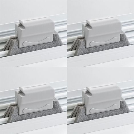 Enowelir 4 Pièces Brosse de Nettoyage Multifonction pour Fenêtres Portes et Salles de Bain Gris (1/4)