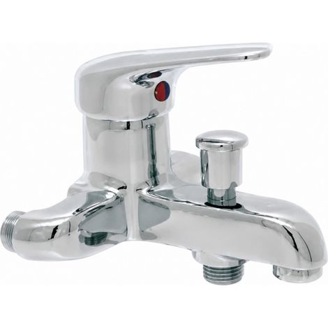 Watts – Mitigeur de baignoire finition métal – Entraînement 60 mm – Tête à clapet – Croisillons en métal pour durabilité accrue
