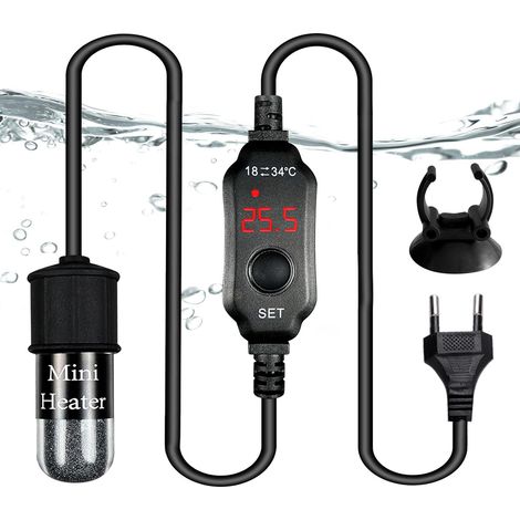 Aquarienheizung: Mini-Aquarienheizung, Aquarienheizung mit Digitalanzeige und einstellbarer Temperatur, externer Steuerung, Mini-Aquarienheizung für Fische und Schildkröten (10W)