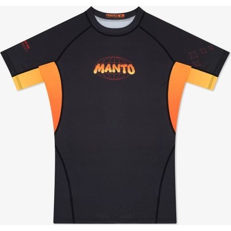 MANTO Herren Rashguard Kurzarmshirt WARSAW TO TOKYO Schwarz Größe L