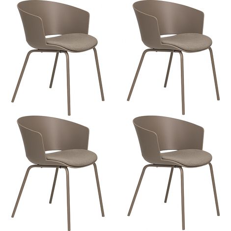 Chaise design, Lot de 4 chaises avec accoudoirs - Jessica Gris en Plastique, BOITE A DESIGN (1/5)